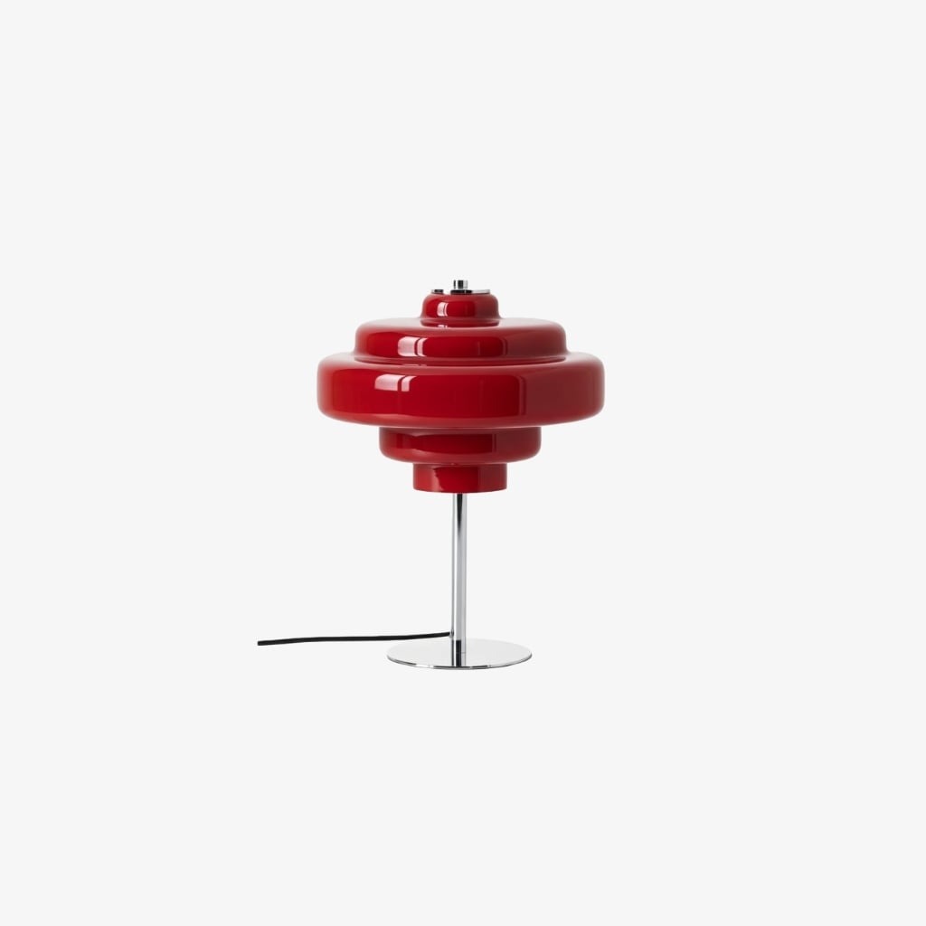 Arc • Sculptural Crystal Glass and  Chrome Base lamp